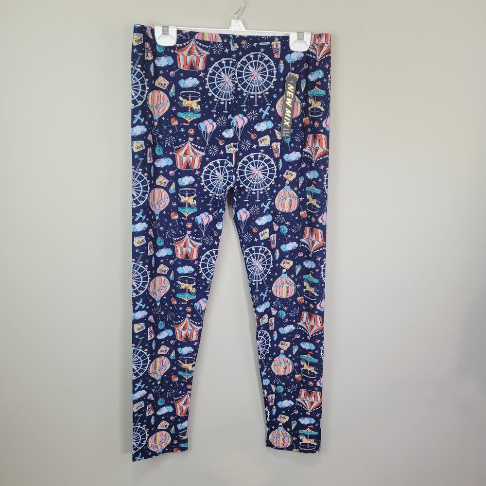 New Mix Circus Print Polyester Spandex Leggings Extra Plus Size